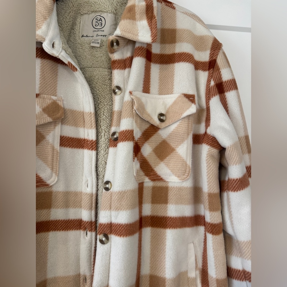 Plaid Teddy Jacket - Picture 4 of 6